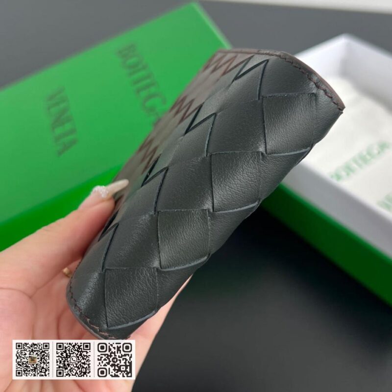 顶级版BV 拼色编织短夹 - Image 4