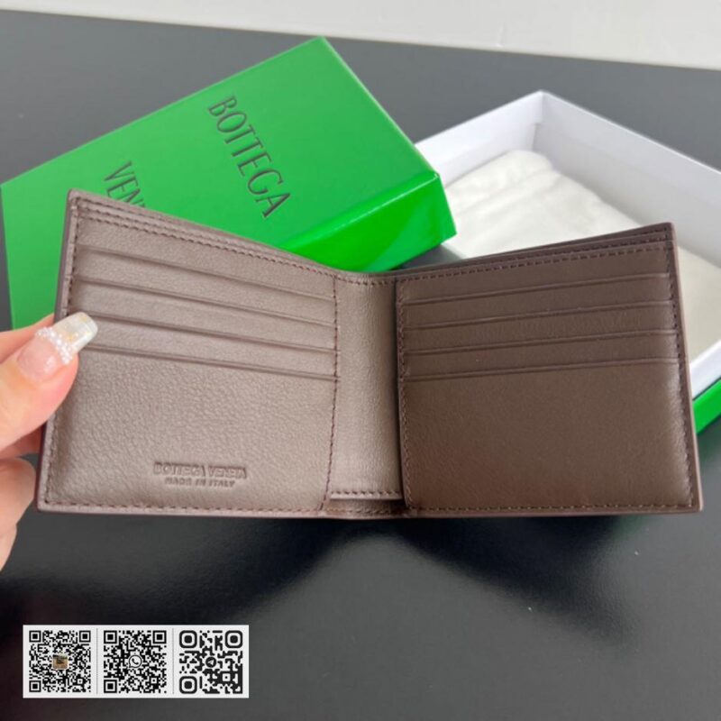 顶级版BV 拼色编织短夹 - Image 5