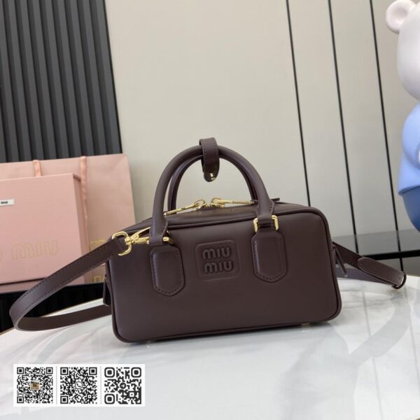 《配全套原厂专柜包装》Miu Miu 女士Arcadia 牛皮手提包斜挎包