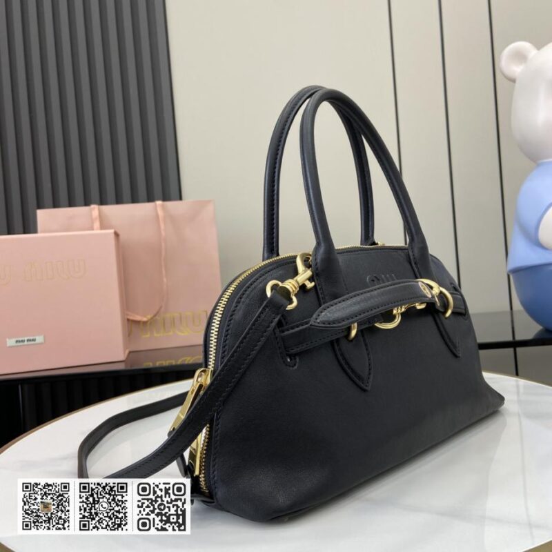 《配全套原厂专柜包装》Miu Miu Aventure Nappa 皮革手提包 - Image 2