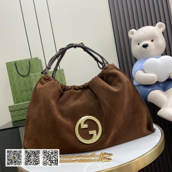 《配全套原厂绿色礼品袋》Gucci Blondie系列大号托特包