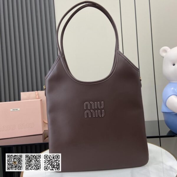 《配全套原厂包装》Miu Miu 女士IVY牛皮托特单肩包