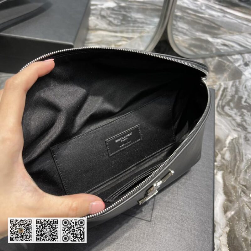 SAINT LAURENT CLASSIC 黑色真皮腰包 胸包 - Image 8