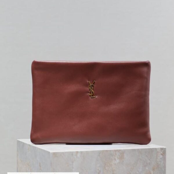 SAINT LAURENT CALYPSO 手拿包 枣红
