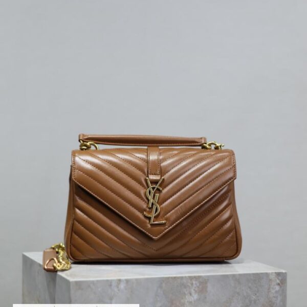 SAINT LAURENT 焦糖色 24cm Monogram college 邮差包