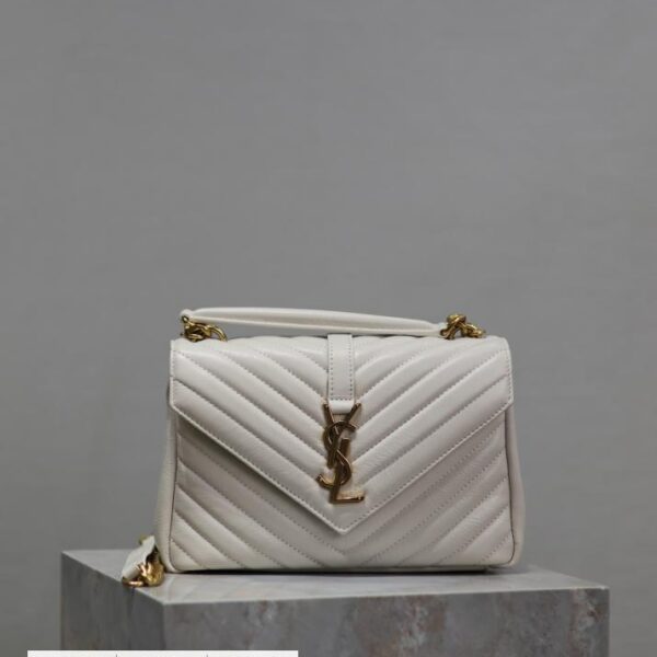 SAINT LAURENT 白色 24cm Monogram college 邮差包