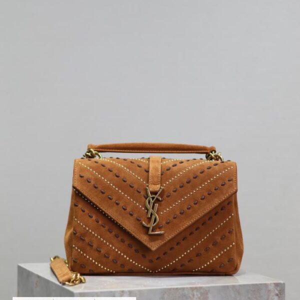 SAINT LAURENT 焦糖色 24cm Monogram college 邮差包