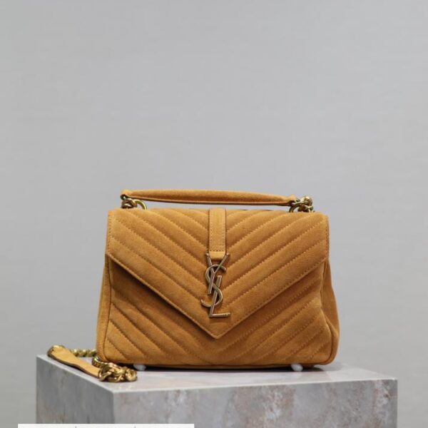 SAINT LAURENT 土黄色 24cm Monogram college 邮差包