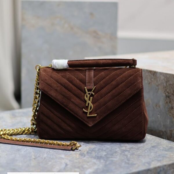SAINT LAURENT 棕色 24cm Monogram college 邮差包