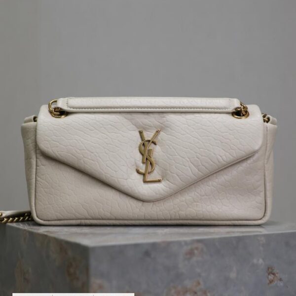 SAINT LAURENT CALYPSO 白色大象纹羊皮
