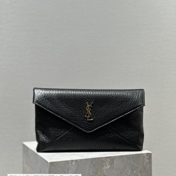 SAINT LAURENT 黑色 LE 信封式手拿包