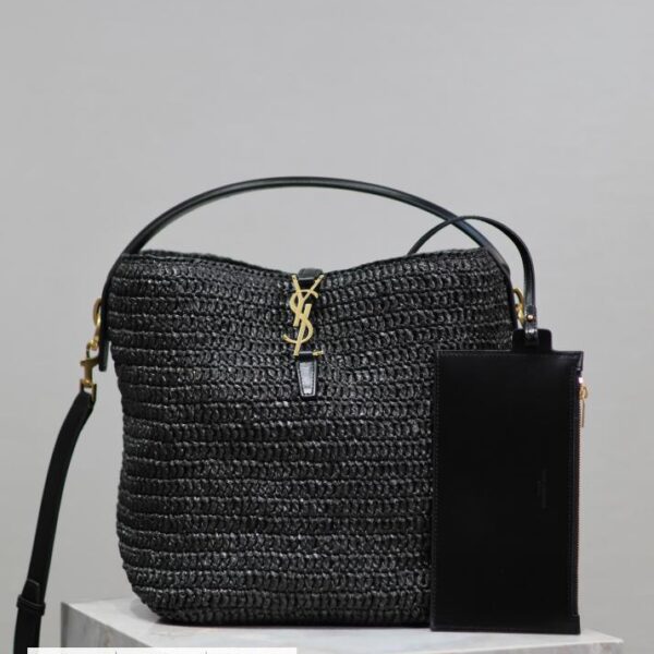 SAINT LAURENT LE 37编织水桶包 草编包