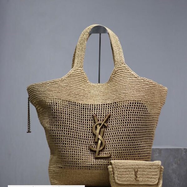 SAINT LAURENT ICARE 编织购物袋