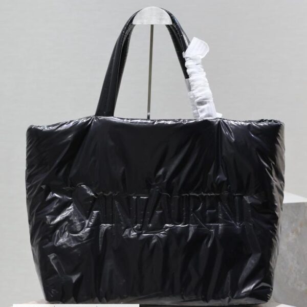 SAINT LAURENT 黑色真丝托特包