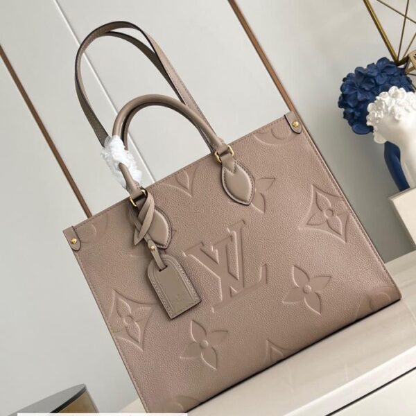 路易威登 顶级原单 M45595灰压花 OnTheGo 中号手袋(6128)