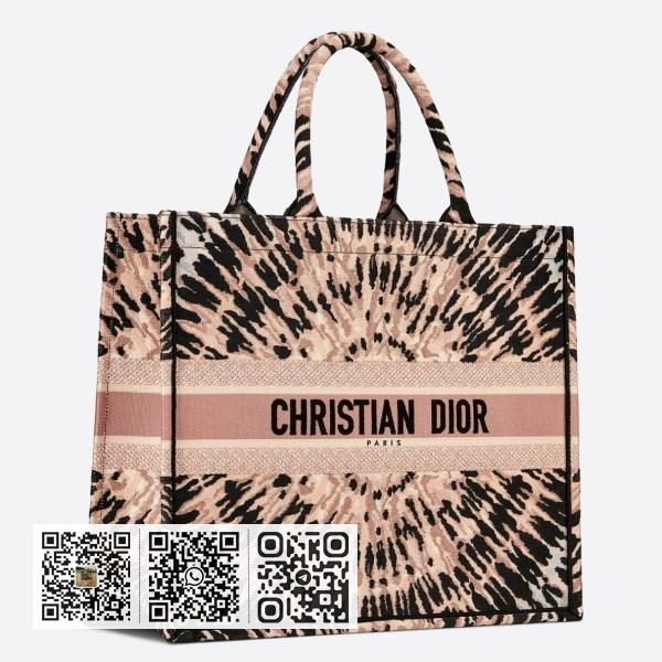 Dior Book 多色领带刺绣托特包