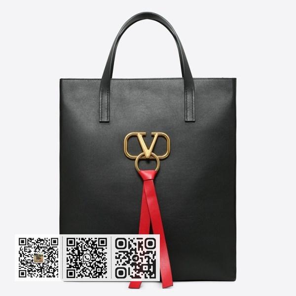 Valentino Garavani 黑色大号 N/S Vring 购物包