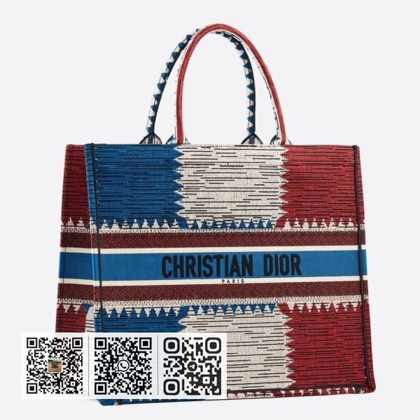 Dior 法国国旗刺绣帆布 Book 托特包