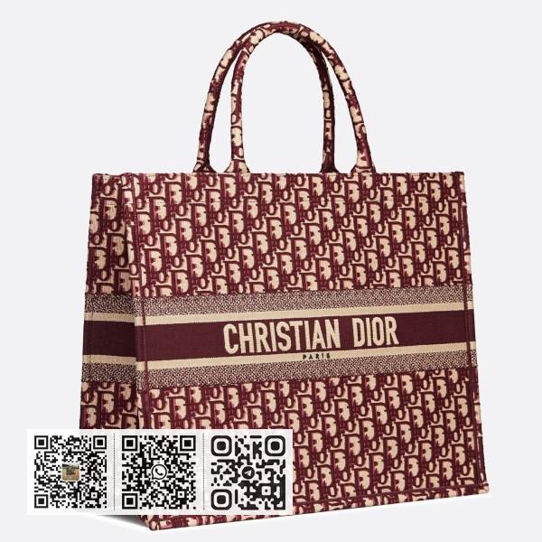 Dior Book 波尔多斜纹帆布托特包