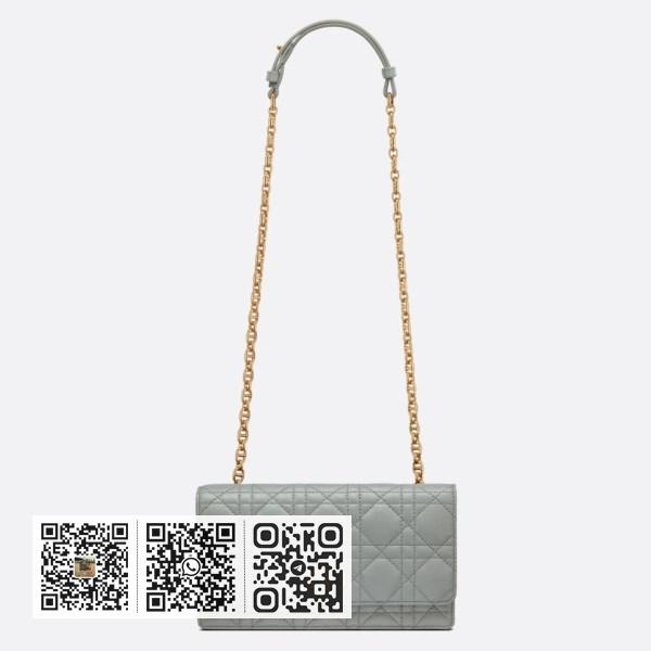 Dior Caro 灰色小牛皮链条腰包
