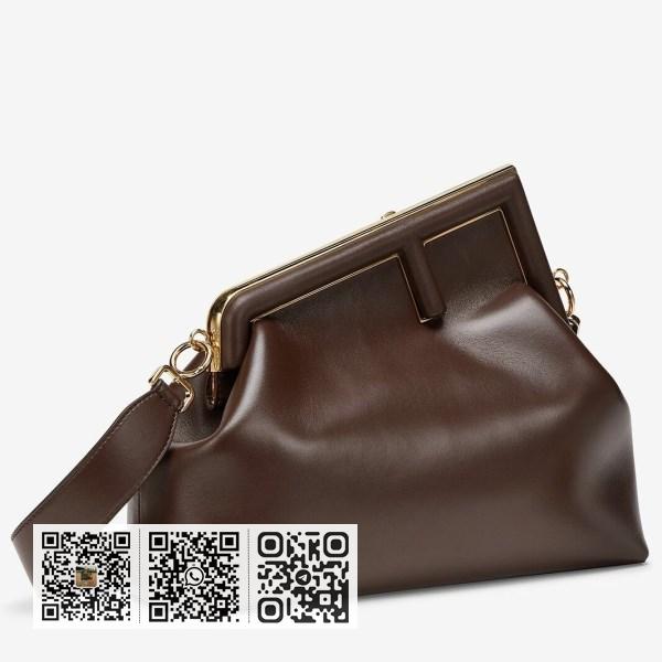 Fendi 中 First 巧克力色纳帕皮包