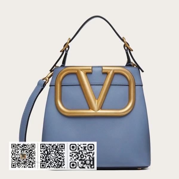 Valentino Supervee 蓝色小牛皮手提包