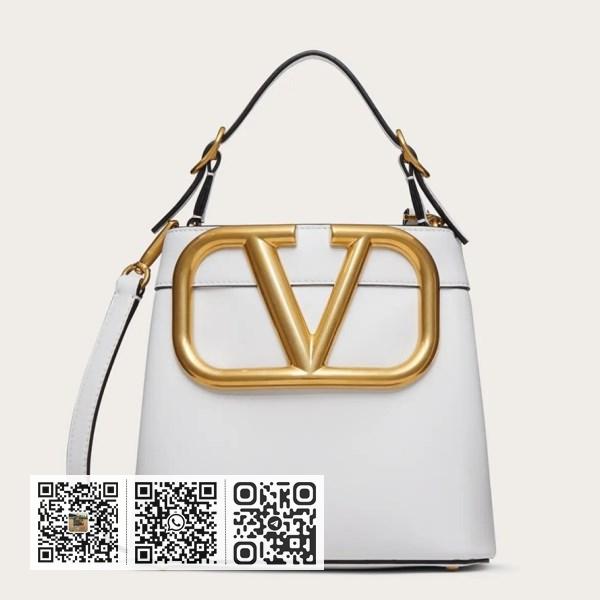Valentino Supervee 白色小牛皮手提包