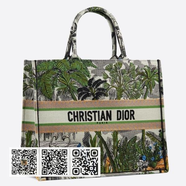 Dior Book 托特包绿色 Toile De Jouy Tropicalia