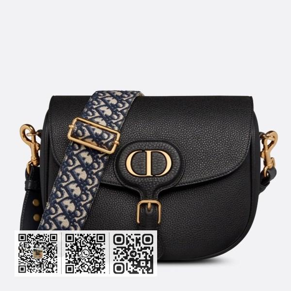 Dior 大黑色粒面小牛皮 Bobby 包