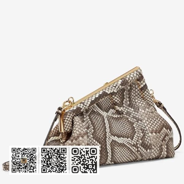 Fendi First 小号天然蟒蛇皮包