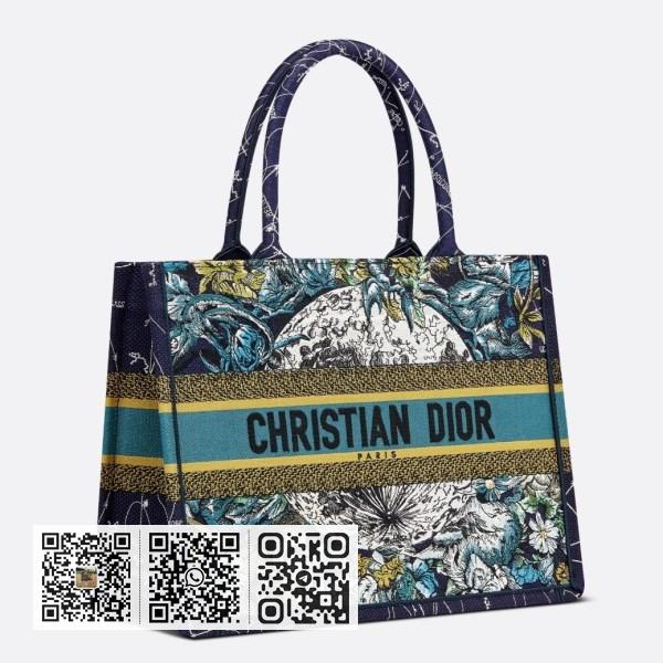 Dior 蓝色 Dior 星座刺绣小号 Book 托特包