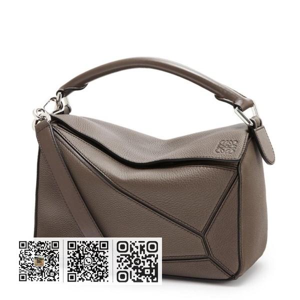 Loewe 小号深灰褐色粒面小牛皮 Puzzle 包