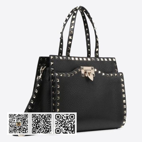 Valentino 黑色小号 Rockstud 手提包