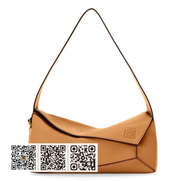 Loewe Puzzle Hobo 棕色纳帕小牛皮包