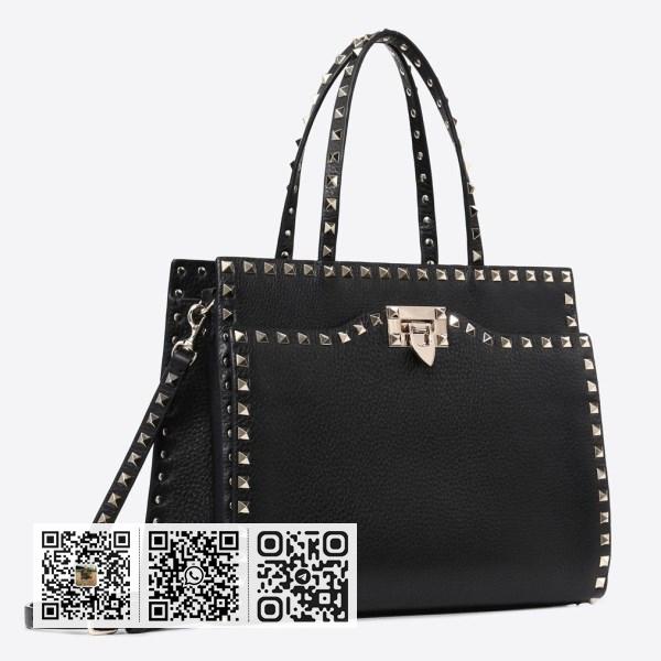 Valentino 黑色中型 Rockstud 手提包