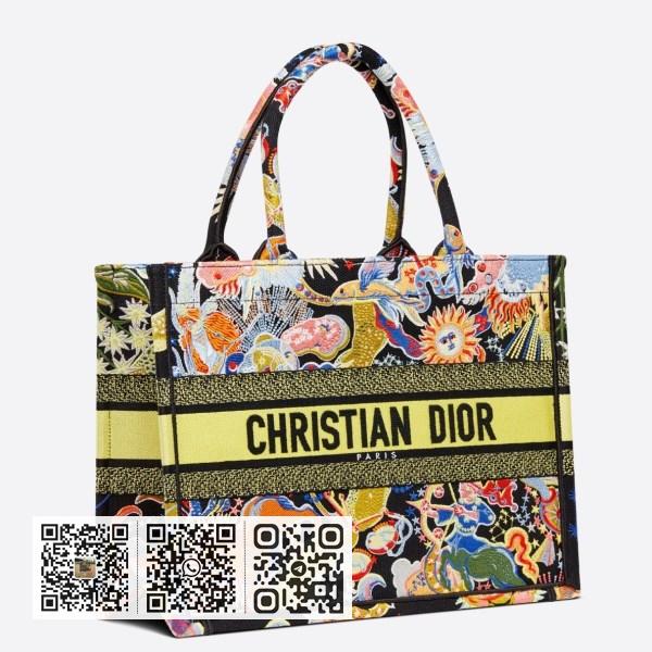 Dior 中型黑色十二生肖 Fantastico 刺绣 Book 托特包