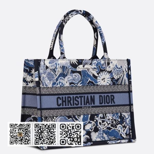 Dior 中蓝色十二生肖 Fantastico 刺绣 Book 托特包