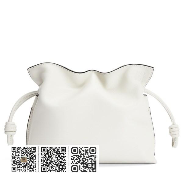 Loewe Flamenco 白色纳帕皮革迷你手拿包
