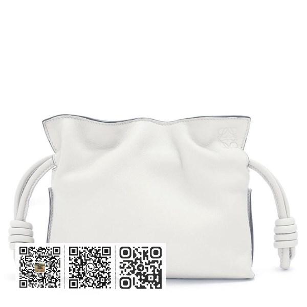 Loewe Flamenco Nano 白色纳帕皮革手拿包