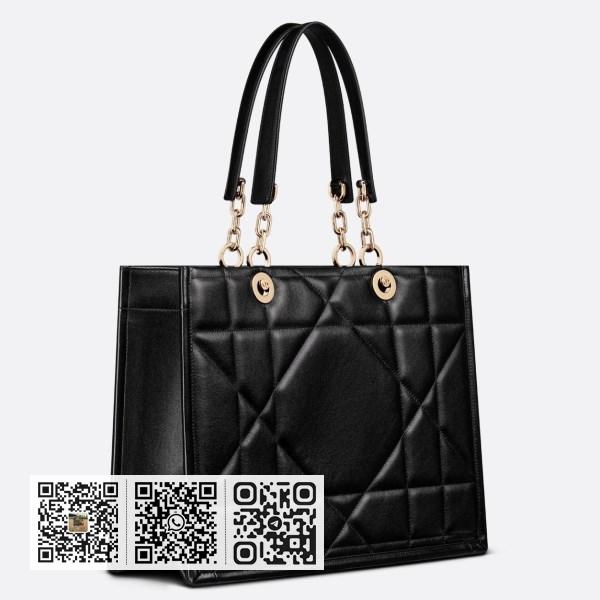 Dior 中 Essential 黑色 Archicannage 小牛皮托特包