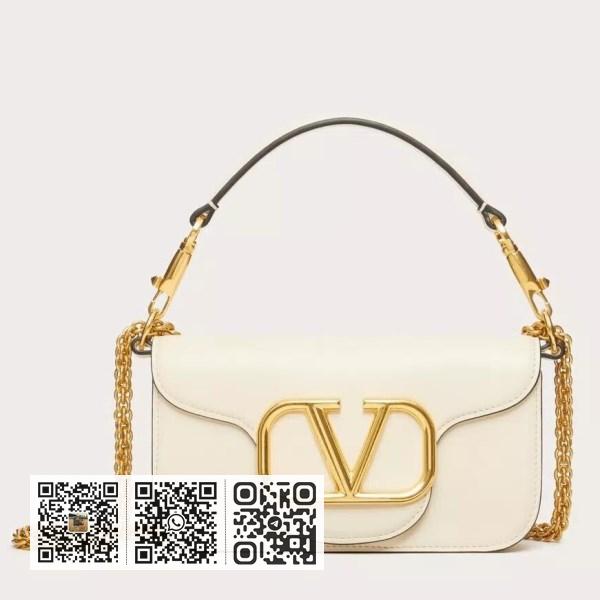 Valentino Loco 白色小牛皮小号肩包