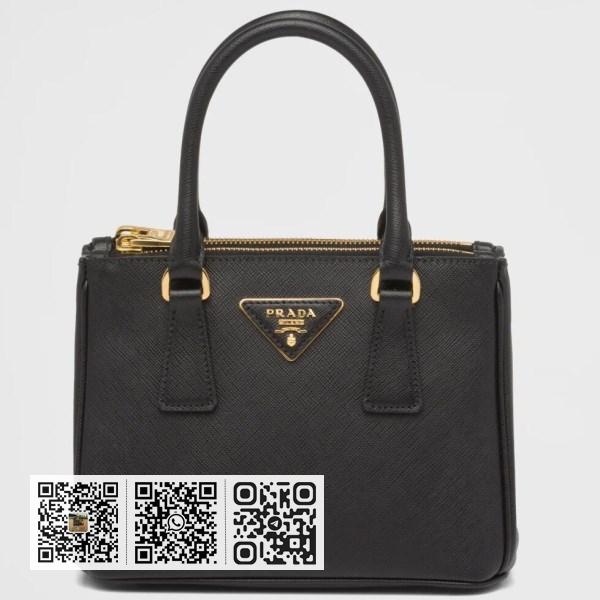 Prada 黑色 Saffiano 皮革迷你 Galleria 包