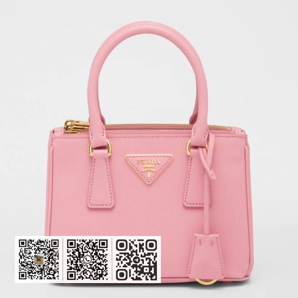 Prada 粉红 Saffiano 皮革迷你 Galleria 包