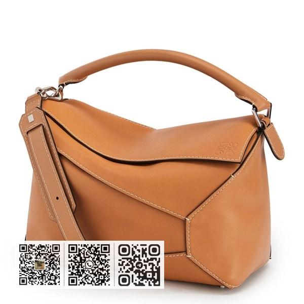 Loewe 大号棕褐色小牛皮 Puzzle 手袋