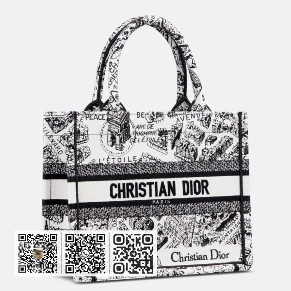 Dior 白色 Plan de Paris 刺绣小号 Book 托特包