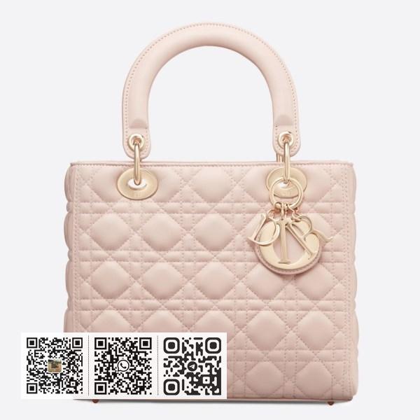 Dior 中 Lady Dior 粉红小羊皮包
