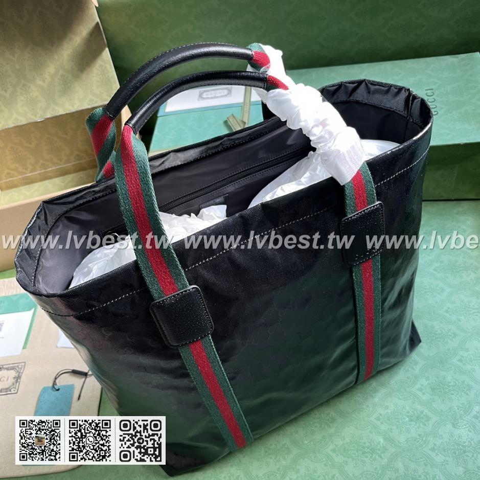 《搭配全套原厂绿色礼品袋》Gucci水晶帆布中型托特包Gucci水晶帆布 - Image 6