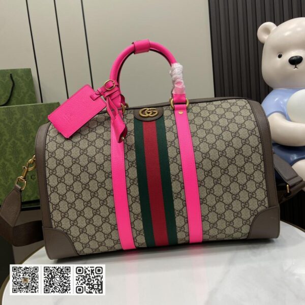 《配全套原厂绿色礼品袋》新品 Gucci Savoy系列中型旅行包