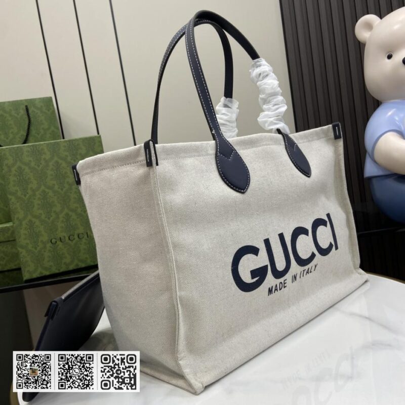 《配全套原厂绿色礼品袋》新品 饰Gucci印花中托特包 - Image 2