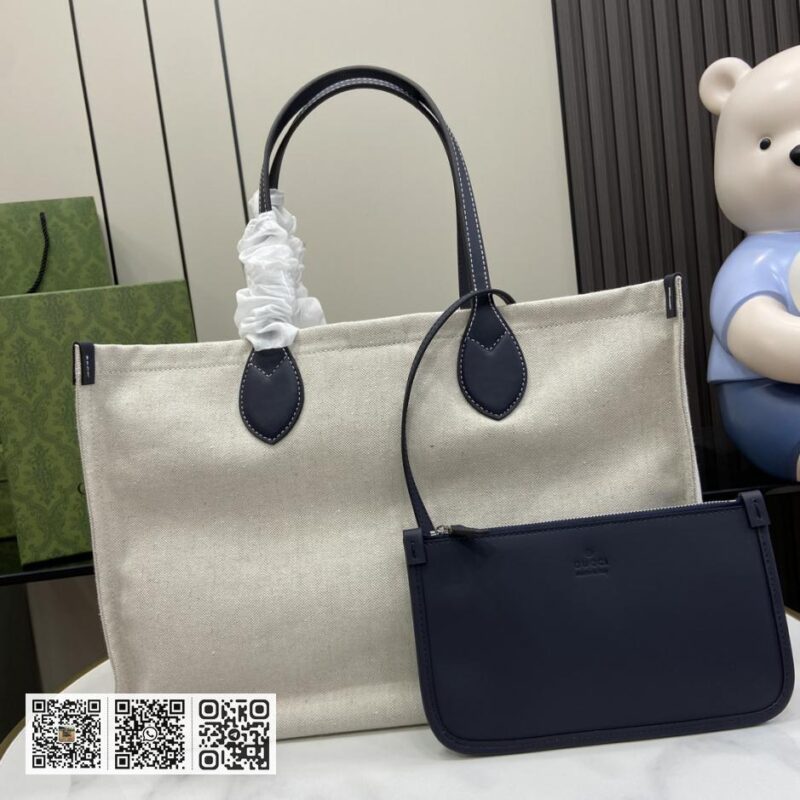 《配全套原厂绿色礼品袋》新品 饰Gucci印花中托特包 - Image 3